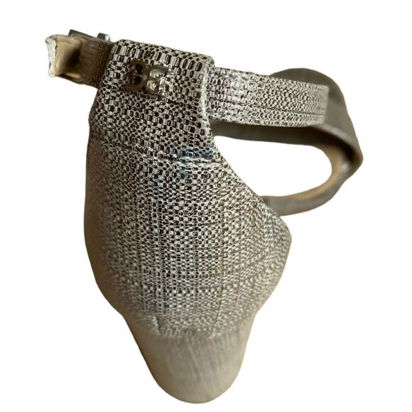 NEW Sam Edelman Yaro Block Heeled Open Toe Sandals Size 5 in Pewter Metallic - Picture 15 of 15